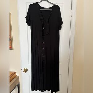 FOXBLOOD tie front midi button dress